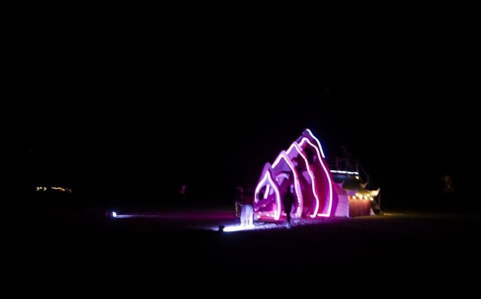 Vaginarium of Dreams illuminated in purple after dark